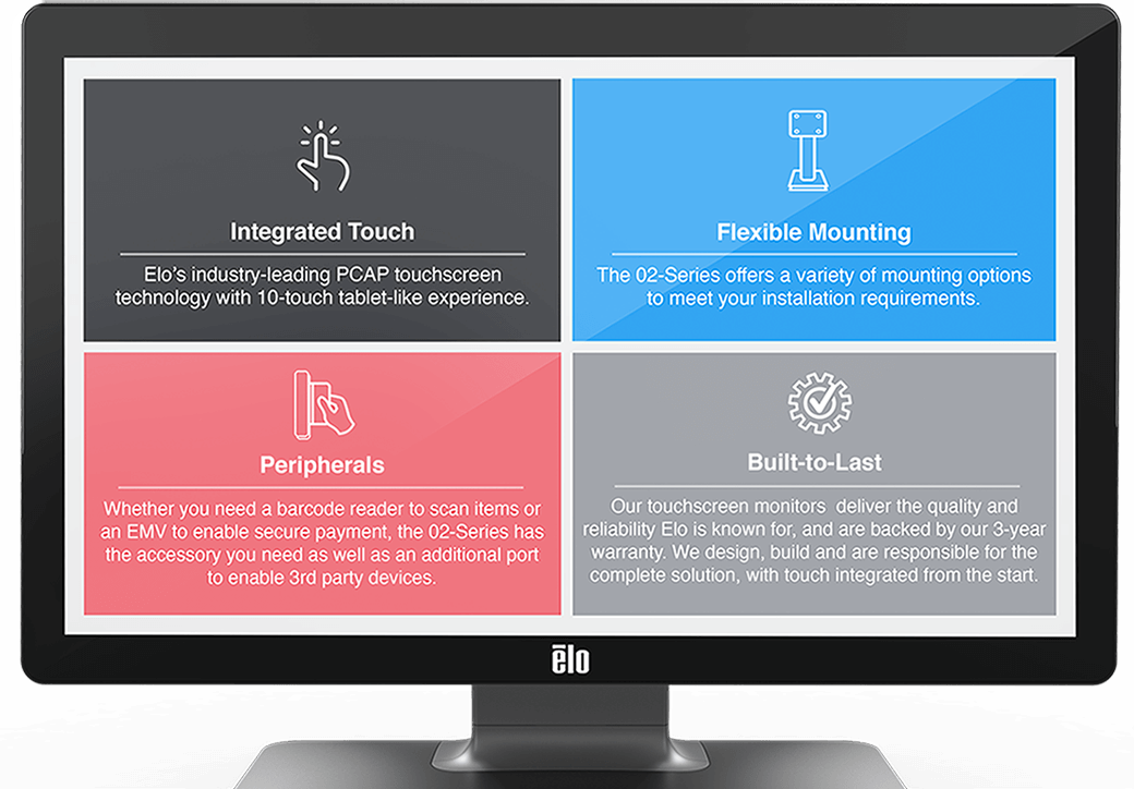 Elo touchscreen monitor key features